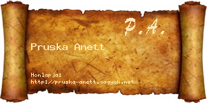 Pruska Anett névjegykártya