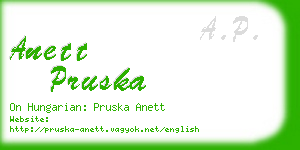 anett pruska business card